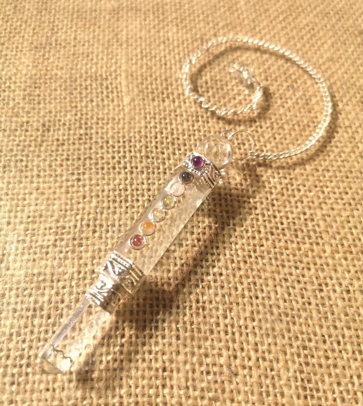 Pendule cristal 7 chakras